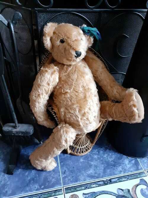 Antique steiff mohair jointed 1930s teddy bear 20 inches long