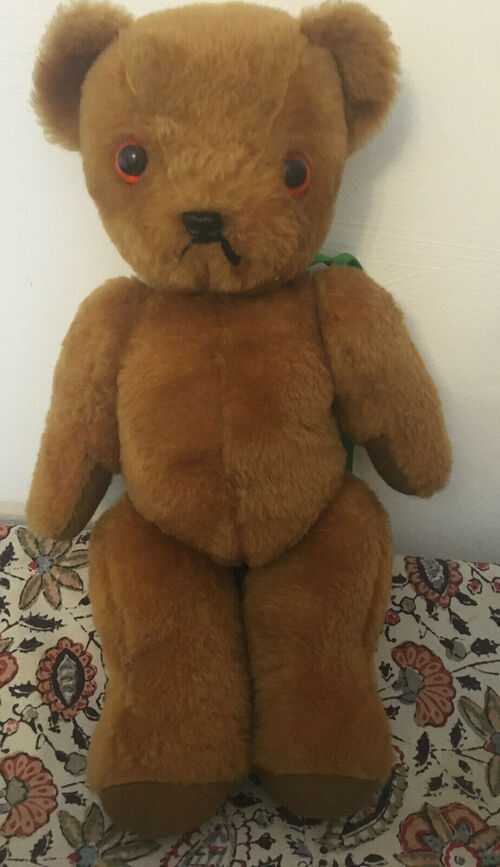 Vintage Small Brown Teddy Bear. Jointed Limbs, Moulded Nose. Felt Pads. 15