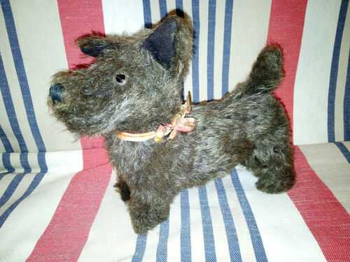 Lovely Antique Straw Filled Mohair Dog Toy - Glen of Imaal / Cairn Terrier