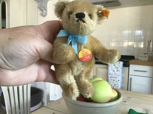 Antique vintage Miniature  Steiff bear,small toy teddy bear,Button,tag.6 inch