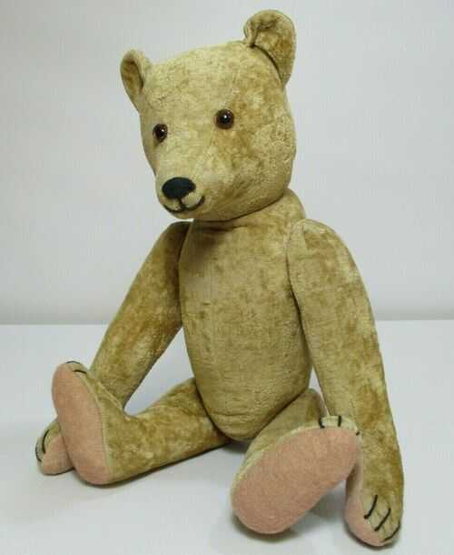 Vintage Teddy Bear Movable Arms, Legs and Head  Light Brown and Pink Paws