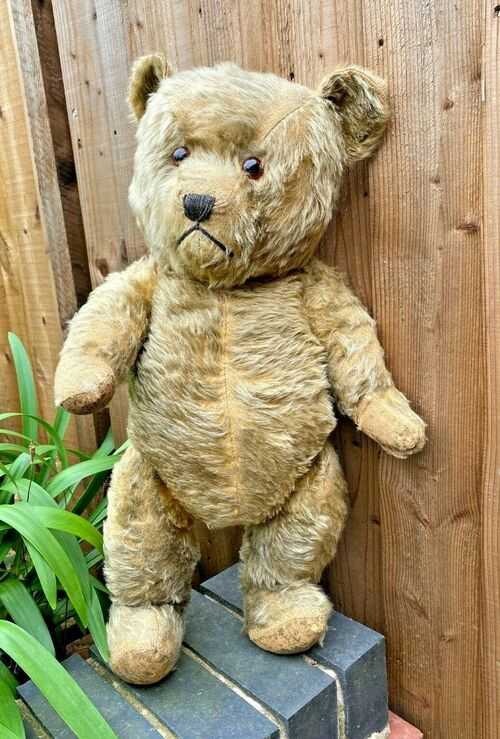 LOVELY BIG CUDDLY ANTIQUE VINTAGE CHILTERN HUGMEE TEDDY BEAR
