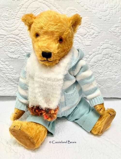 Old antique / vintage Chiltern Teddy bear  -  1940's with outfit