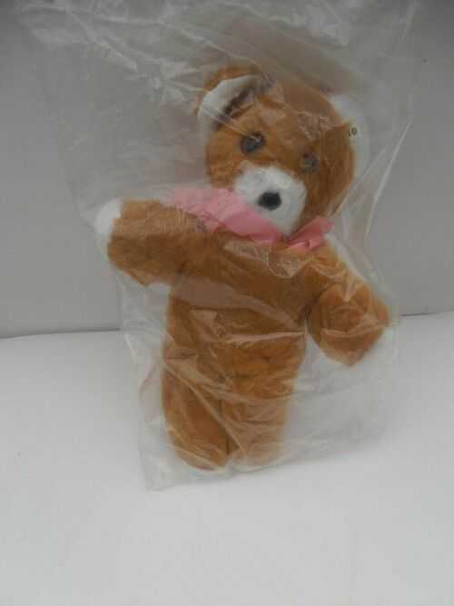 VINTAGE 60s 70s PEEKS OF BOURNEMOUTH PLUSH TEDDY BEAR IN ORIGINAL PACKAGING 12