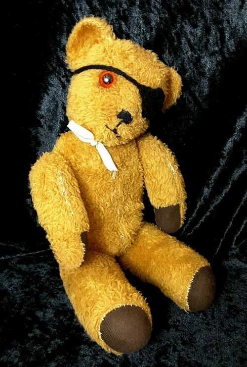 Vintage Jointed Old Teddy Bear One Eye Been In Wars Looking For New Home And TLC