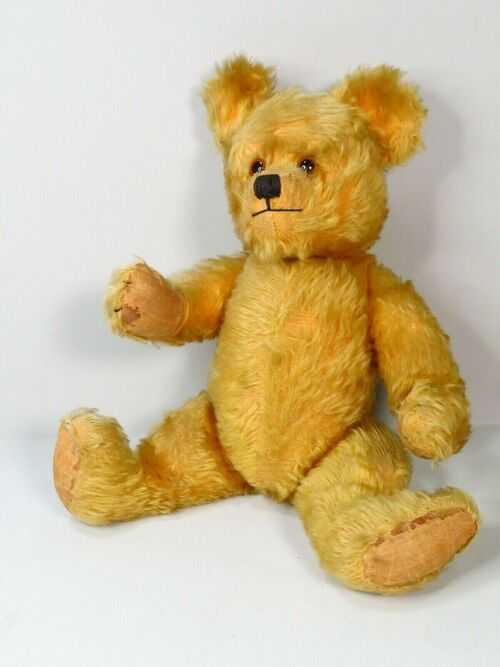 Very Old Antique Gold Mohair Vintage Teddy Bear 16