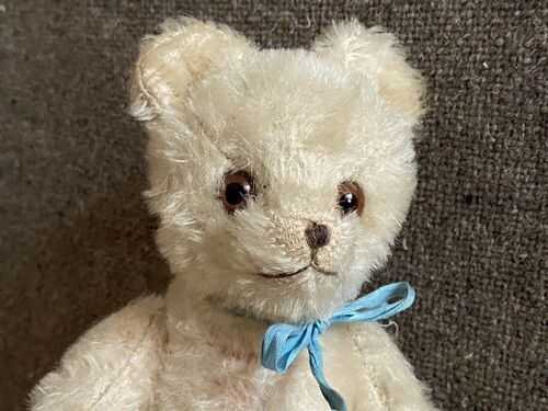 Max, a lovely old German vintage teddy bear | 20cm - 8in | White mohair