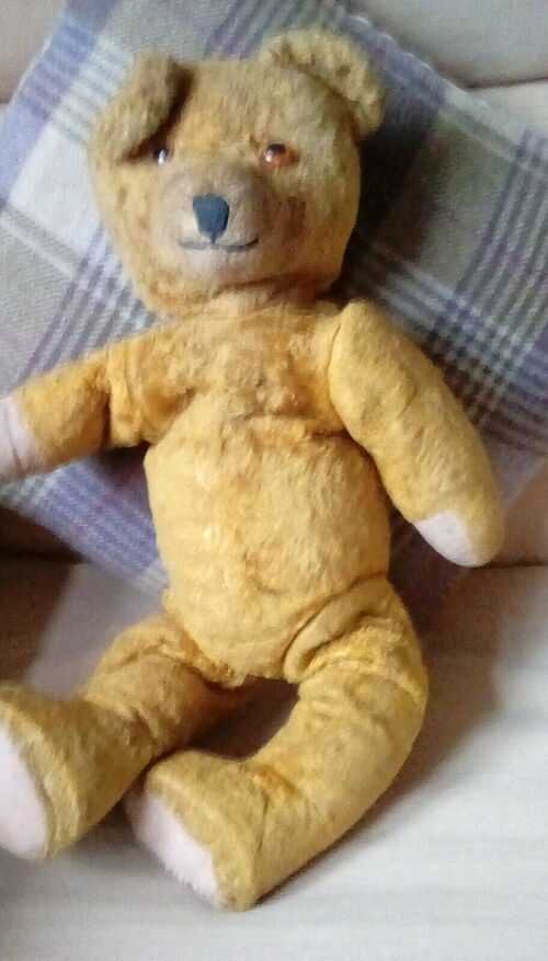Old Antique Vintage Straw Filled Teddy Bear