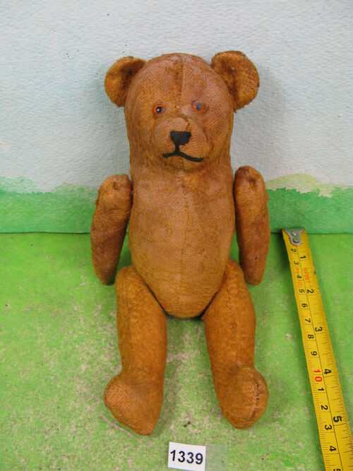 vintage lovely small teddy bear glass eyes collectable soft toy 1339