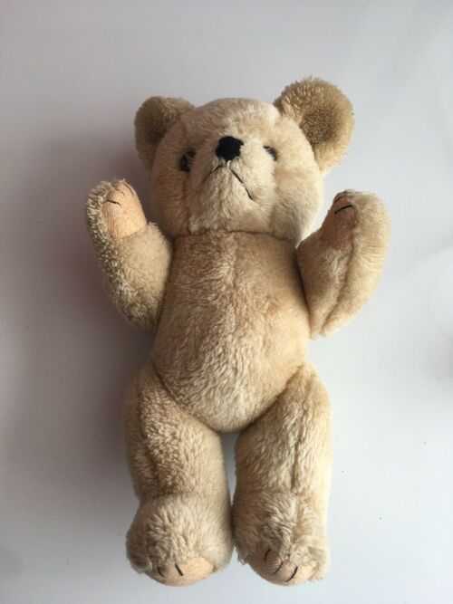 vintage teddy bear used adjustable arms and legs no tag found in grans house
