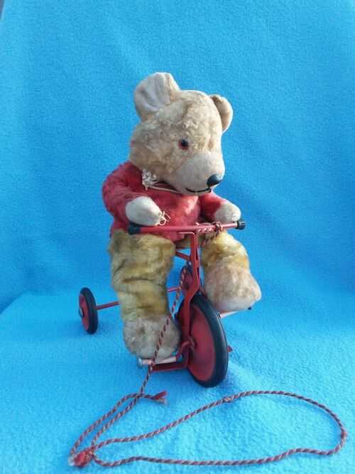 Vintage Chiltern Bear on his Tricycle, c1958, No. 2 of 435, needs minor tlc