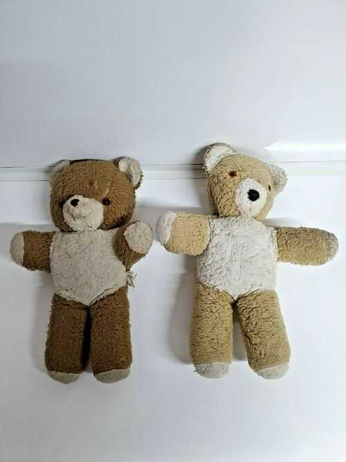 2 x Vintage Teddy Bears- genuine loft find cute retro toys - Great Britain