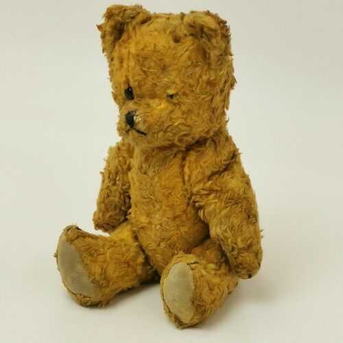 Vintage Collectible 10 Inch Tall Brown Jointed Childs Teddy Bear Toy 331003