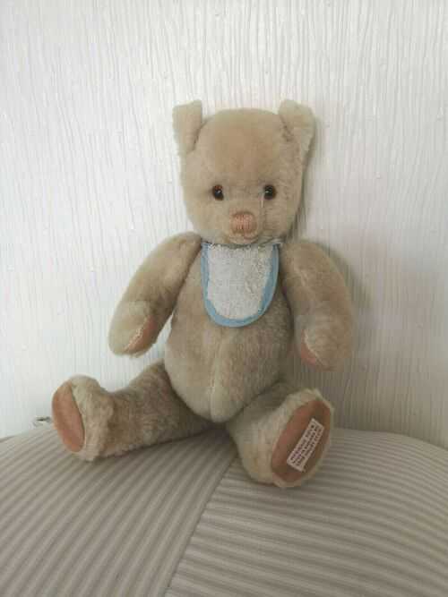 LOVELY OLD CHAD VALLEY CIRCA 1930's NURSERY TEDDY BEAR  WITH LABEL - VERY RARE