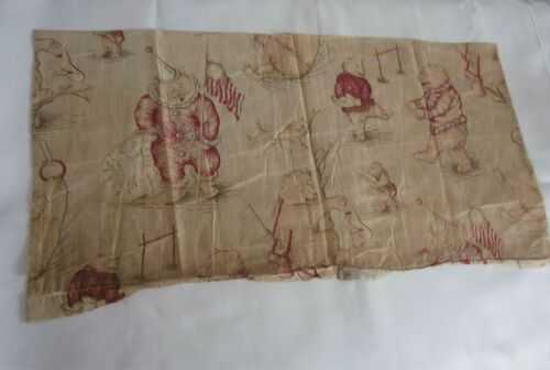 ANTIQUE TEDDY BEAR FABRIC PIECE EARLY 1900'S FEATURING ANTIQUE TEDDY BEARS ***