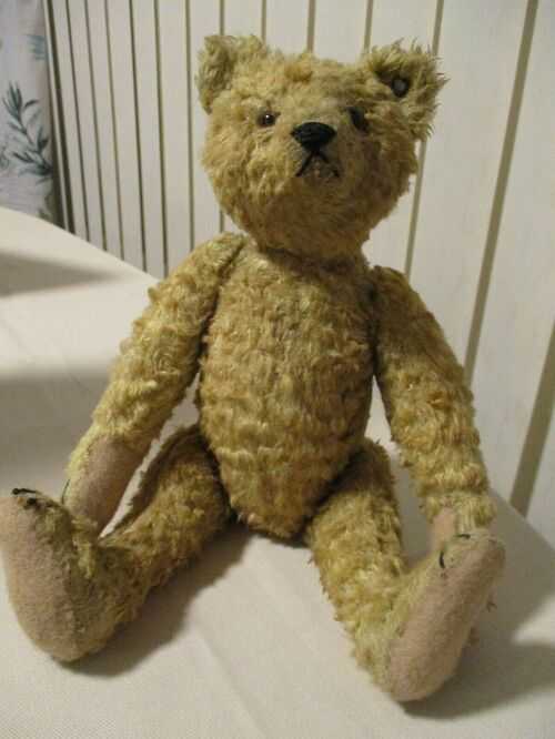 ANTIQUE STEIFF TEDDY BEAR 25 cm HUMP BACK LONG ARMS 1905-1906 EARLY EAR BUTTON