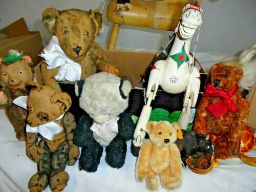 Gran's old Teddy Bears and vintage Toys including Steiff - some in need of TLC