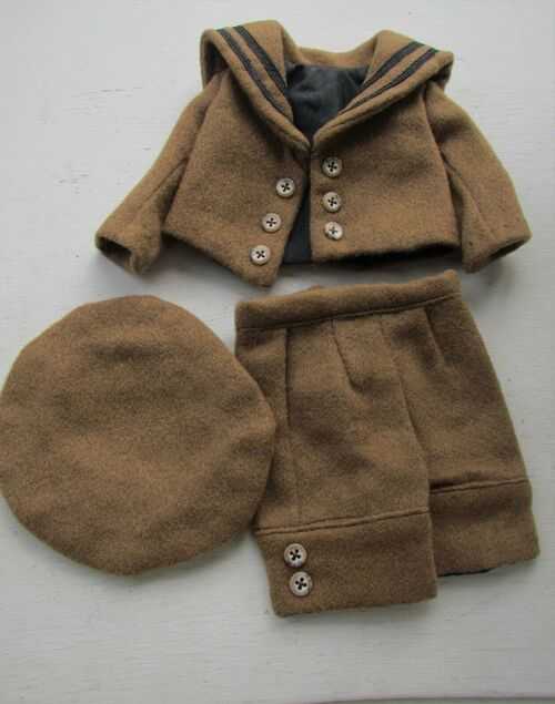 ANTIQUE SMALL WOOL SAILOR OUTFIT FOR ANTIQUE TEDDY BEAR OR DOLL