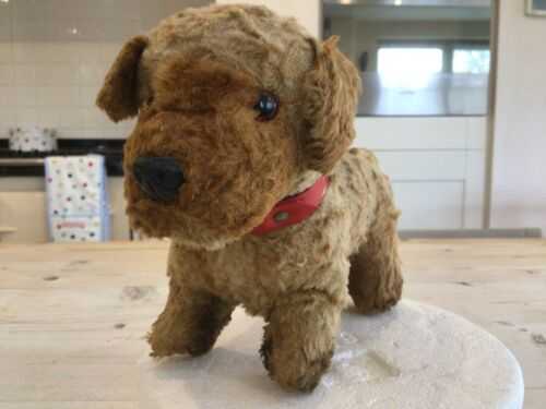 Antique vintage chiltern Pug Dog,miniature straw stuffed Chiltern toy dog,bears