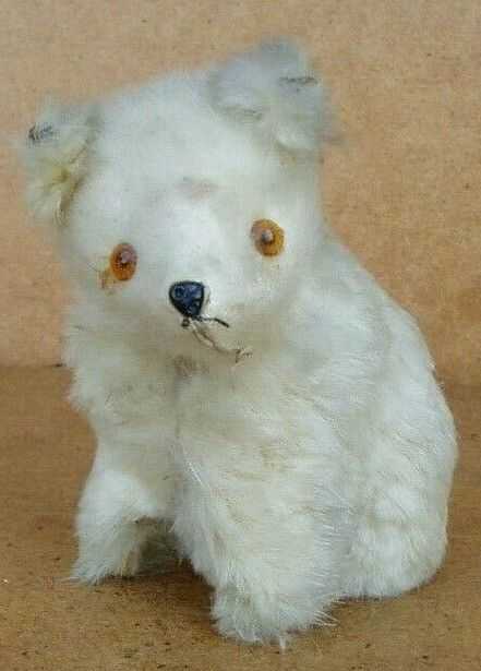 Vintage small sitting plush-covered bear 1920s??