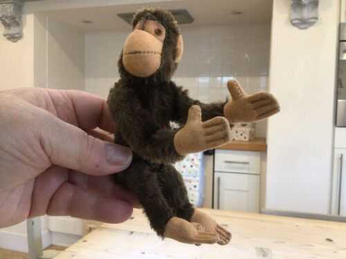Antique vintage Herman monkey ,steiff mohair jacko toy monkey.bears chum