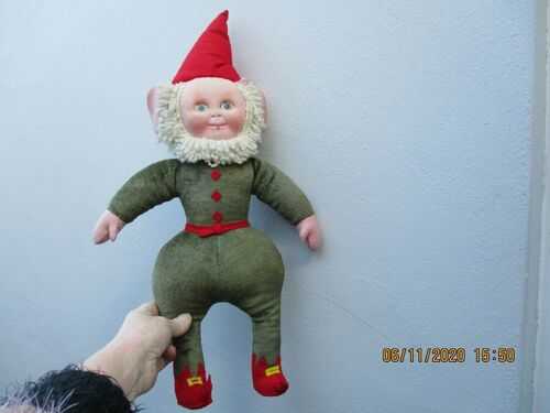 An Antique Vintage Art Deco Garden Gnome Elf Pixie Christmas Teddy Bear.