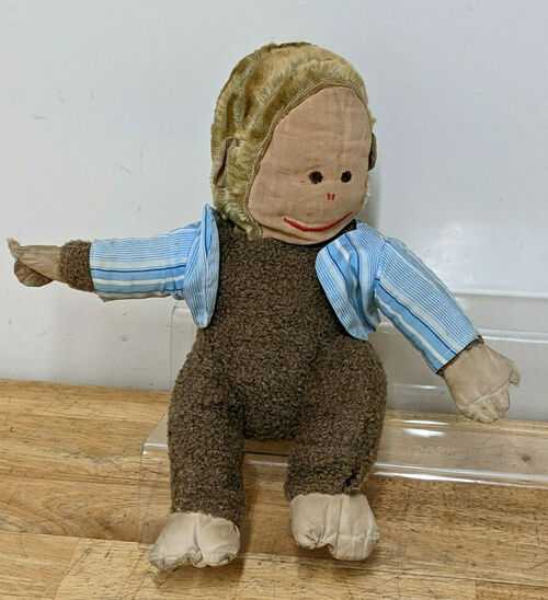 Vintage / Antique Monkey / Teddy / Plush Stuffed Toy In Pyjamas