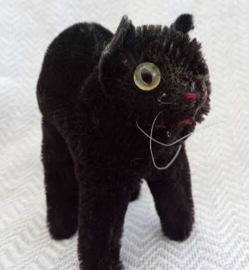 VINTAGE MOHAIR BLACK HALLOWEEN CAT STEIFF ? 5