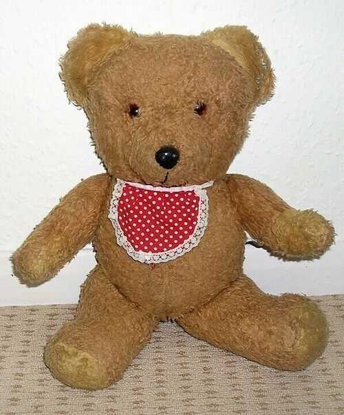 ANTIQUE / VINTAGE MUSICAL BLUE RIBBON PLAYTHINGS TEDDY BEAR NAMED MELODY