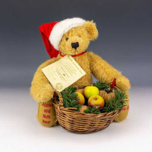 Vintage Hermann - Apples and Nuts - Gold Plush Christmas Teddy Bear  - Ltd Edition