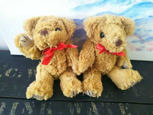 8Inch Teddy Bear. x2 , articulated limbs .+ 1 small brown bear 4inch