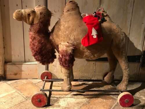Perfect Christmas Present Large Antique Steiff Pullalong Camel Dromedary c1920