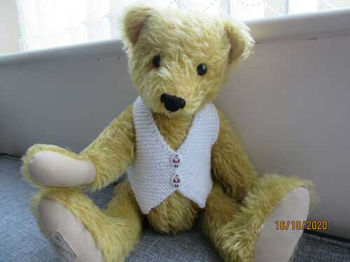 Teddy Clothes - Hand Knitted Christmas Waistcoat to fit 13