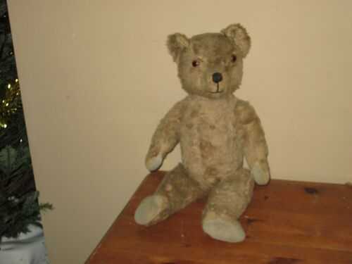 large Vintage Pedigree Jointed Growling Teddy Bear about 21 inches tall