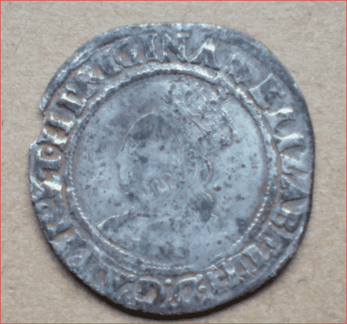 Elizabeth I, 1558-1603. Shilling, Second Issue, bust 3C mm. Martlet,