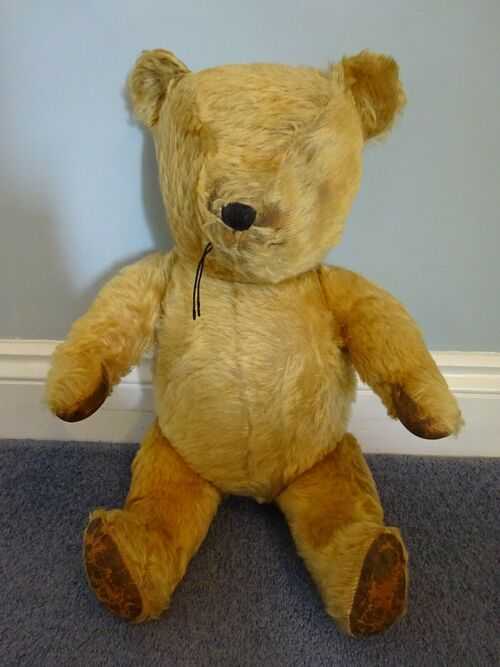 Antique Vintage Teddy Bear believed to be a Chiltern? 1950s? Fully jointed