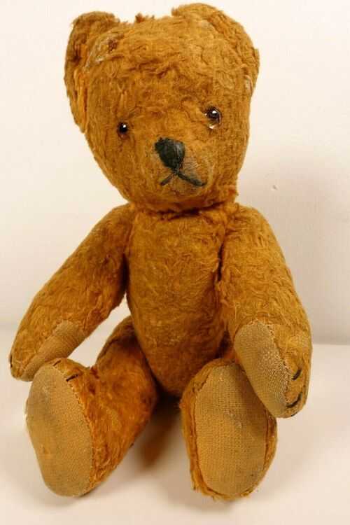 Vintage Jointed Teddy Bear Possibly Chad Valley Straw Filled 9