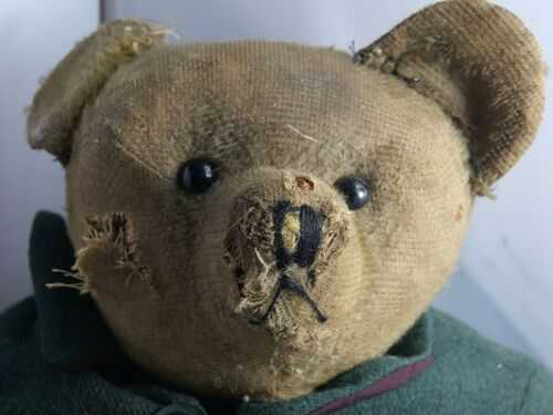 VERY OLD JOINTED TEDDY BEAR WITH LARGE HUMP BACK NEEDS LOVING HOME and RESTORATION