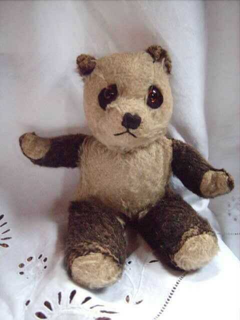 Antique/Vintage Chiltern Panda Old Well Loved 9 inch Teddy Bear