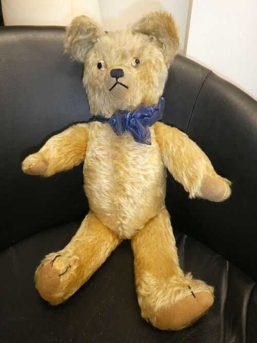 #1 Vintage/Antique Teddy Bear Fully Jointed Squeaker Galss Eyes 20