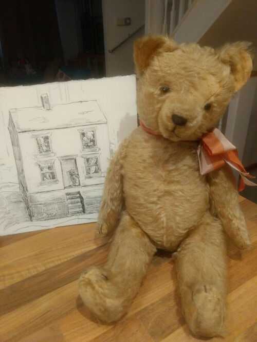 Gorgeous Antique Bear belonged to Claire Fletcher and Drawing Old Vintage Teddy