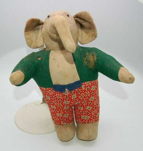 Babar the Elephant - 1920's/30's - Rare Old Antique Teddy Bear friend