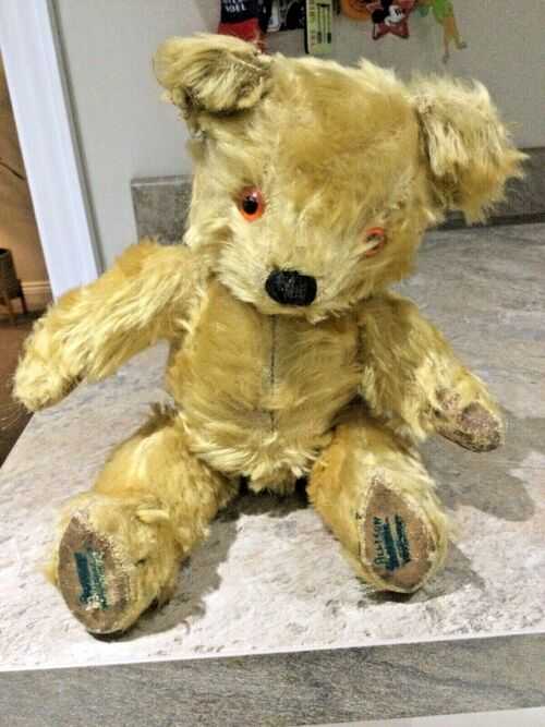 VINTAGE CHAD VALLEY GOLD TEDDY BEAR JOINTED FAIR CONDITION NEEDS SOME TLC