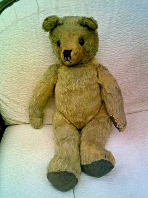 Vintage  Jointed Teddy Bear Vintage 1940s.21 ins Tall True 1940s Vintage Teddy