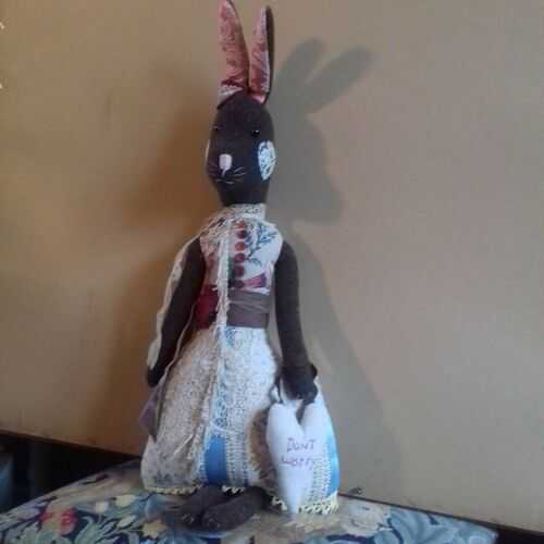 Antique vintage style rabbit handmade ooak