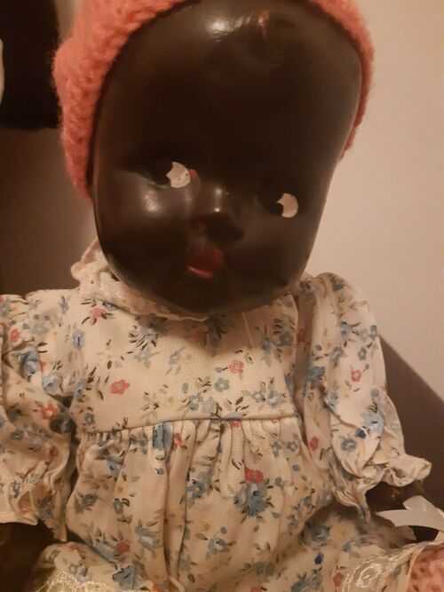 LOVELY OLD VINTAGE BLACK RELIABLE DOLL WITH SIDE LOOK EYES NICE CONDITION