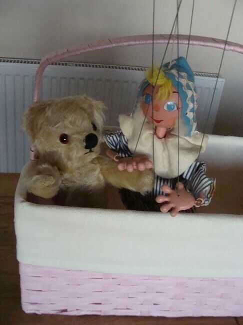 Old Teddy Bear and Andy Pandy Puppet