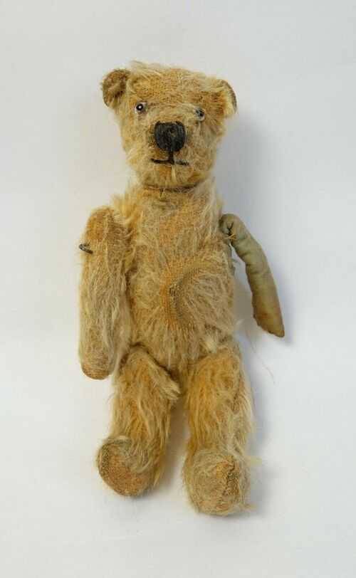 Antique / vintage mohair small teddy bear with glass eyes