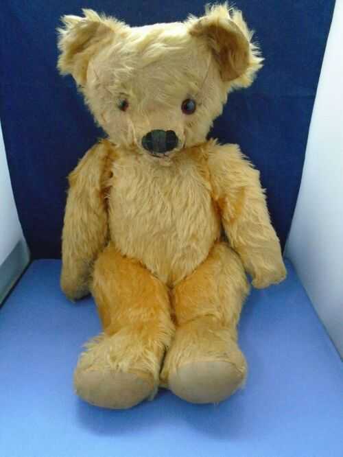 VINTAGE TEDDY BEAR MOVING MOUTH JOINTED.