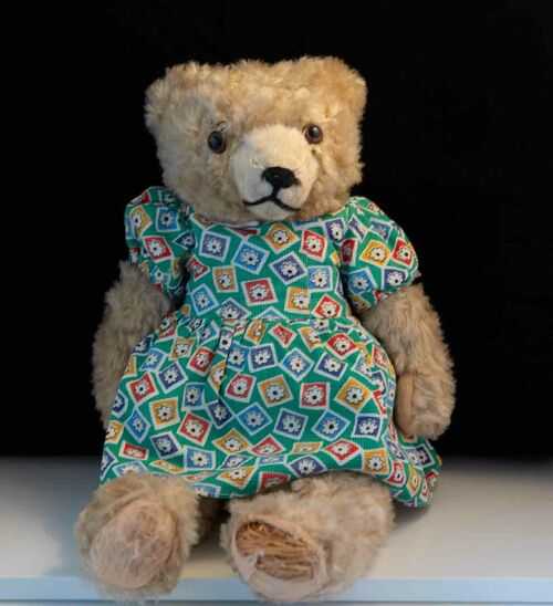 Antique Vintage Teddy Bear - Filled with Straw - Large